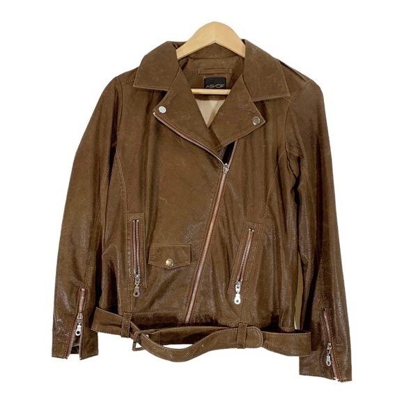 AS by DF Jackets & Blazers - AS by DF Leather Moto Bomber Jacket Size Small